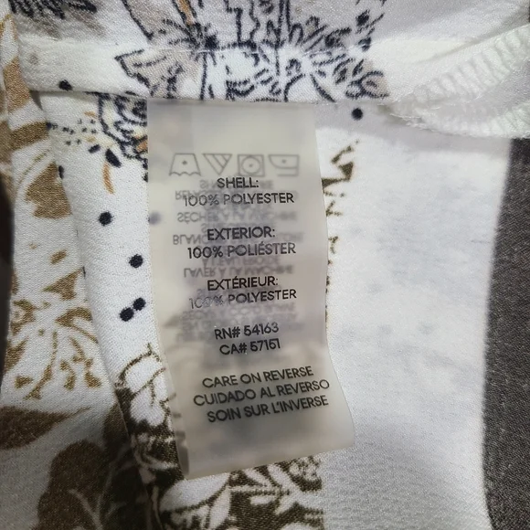 Calvin Klein Shell Collared Tank Top Multi-colored Brown Cream Sleeveless XS - Picture 6 of 8